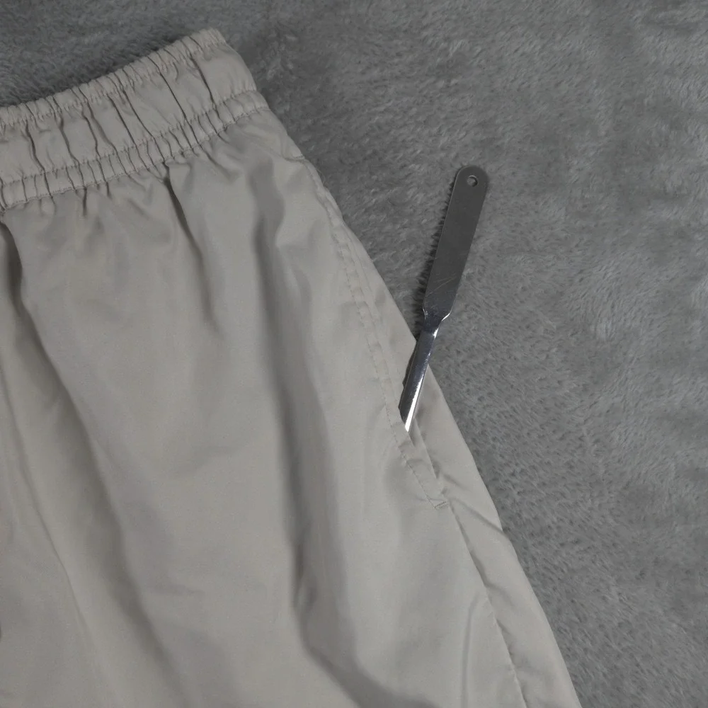 Nike Shorts Men Medium Ivory Sun Club Mesh Lined Running Swim Trunks Embroidered